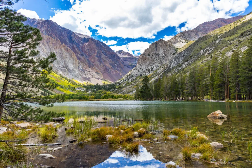 An alpine lake in the Sierras in California.