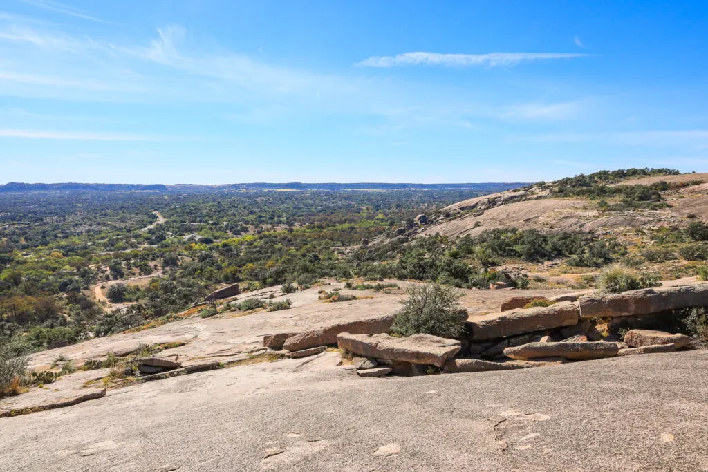 Hikes near Fredericksburg: The view from the top of Enchanted Rock.