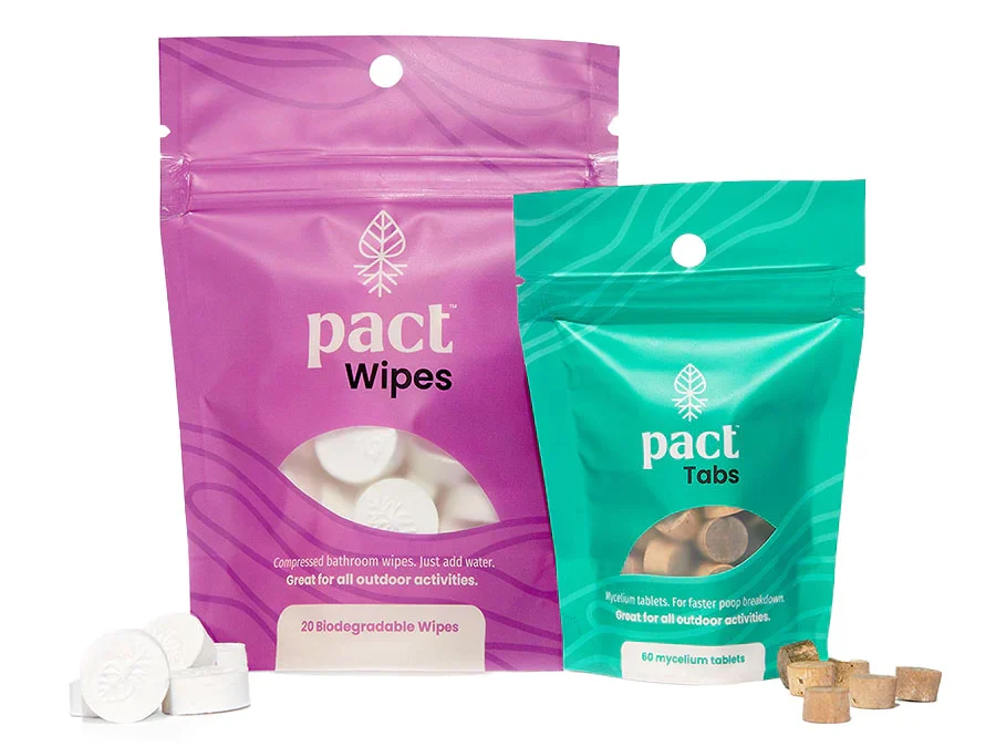 PACT Wipes and Mycelium Tabs (Photo courtesy of PACT)