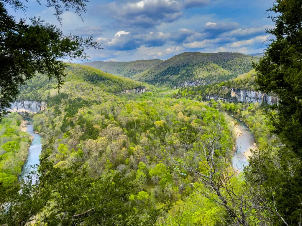 A view of the curving Buffalo National River near Steel Creek.