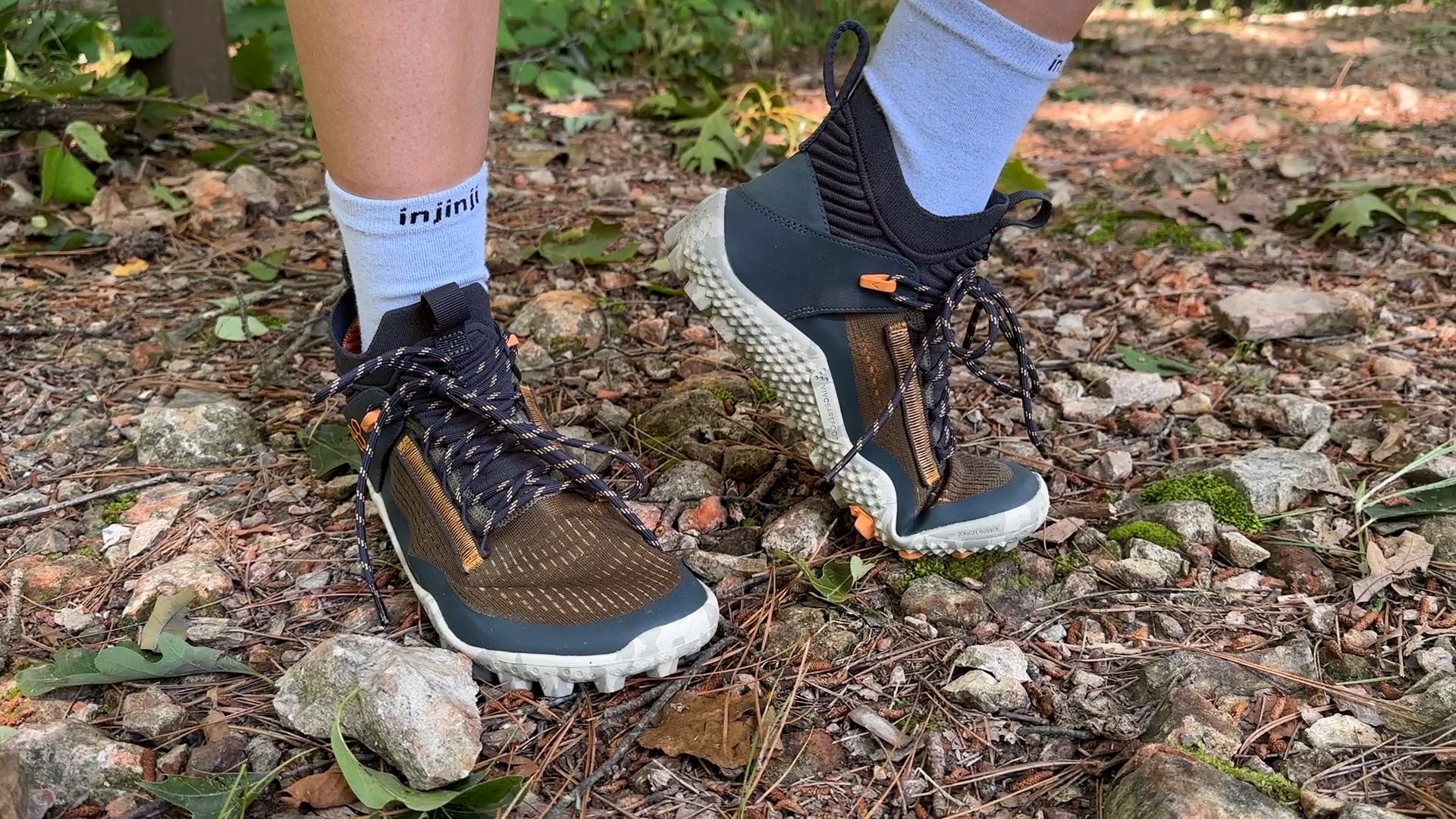 Wearing the Vivobarefoot Magna Lite SG hiking boots.