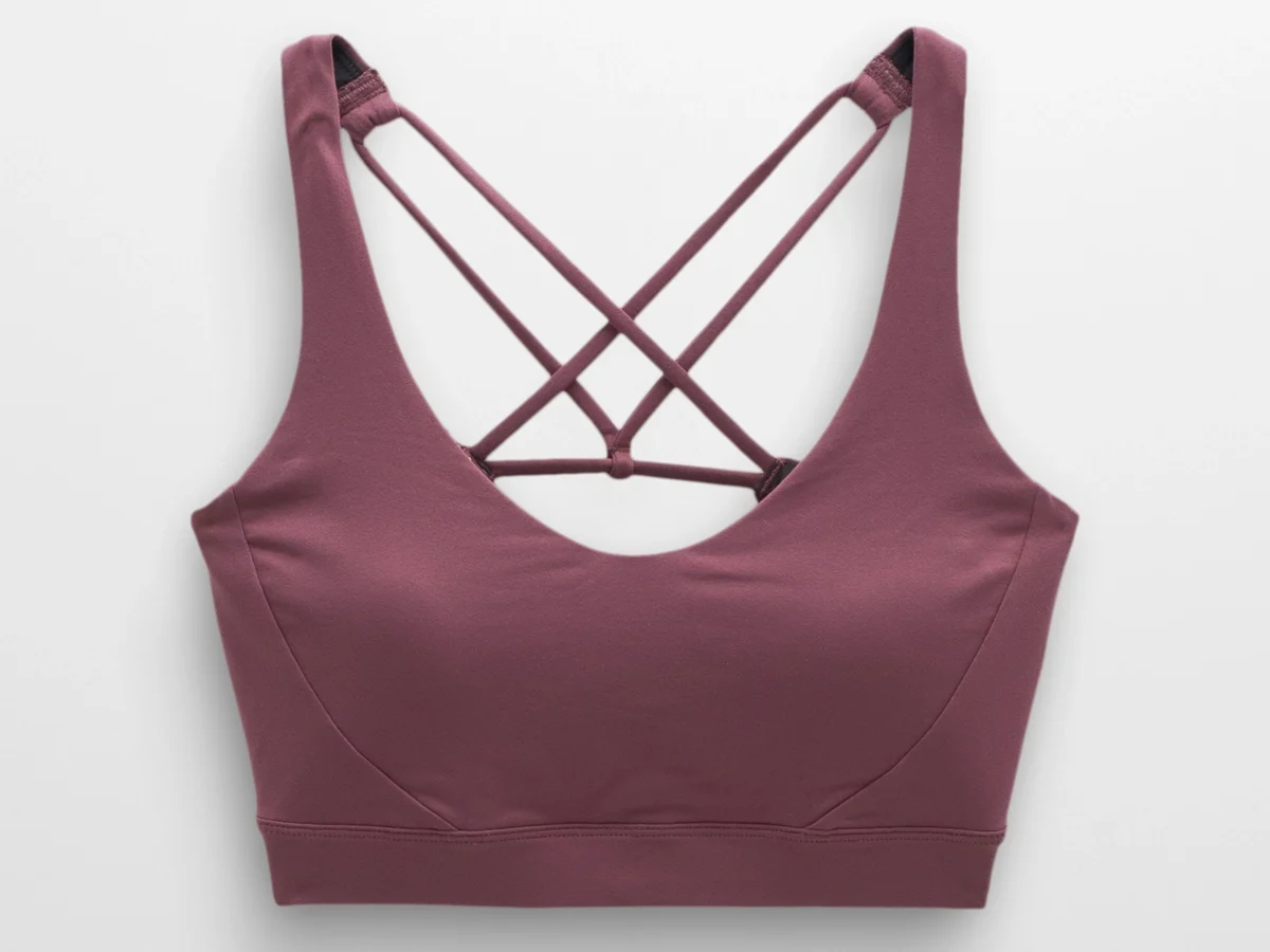 prAna Chakra Bra in mulberry.