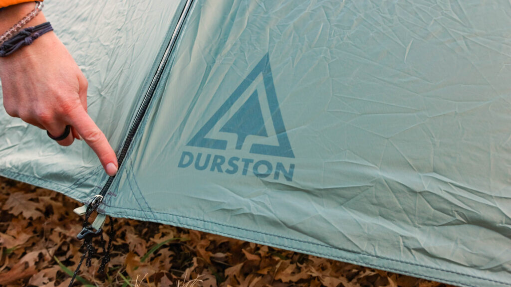 The Durston X-Mid 2 ultralight tent has waterproof zippers on the fly.