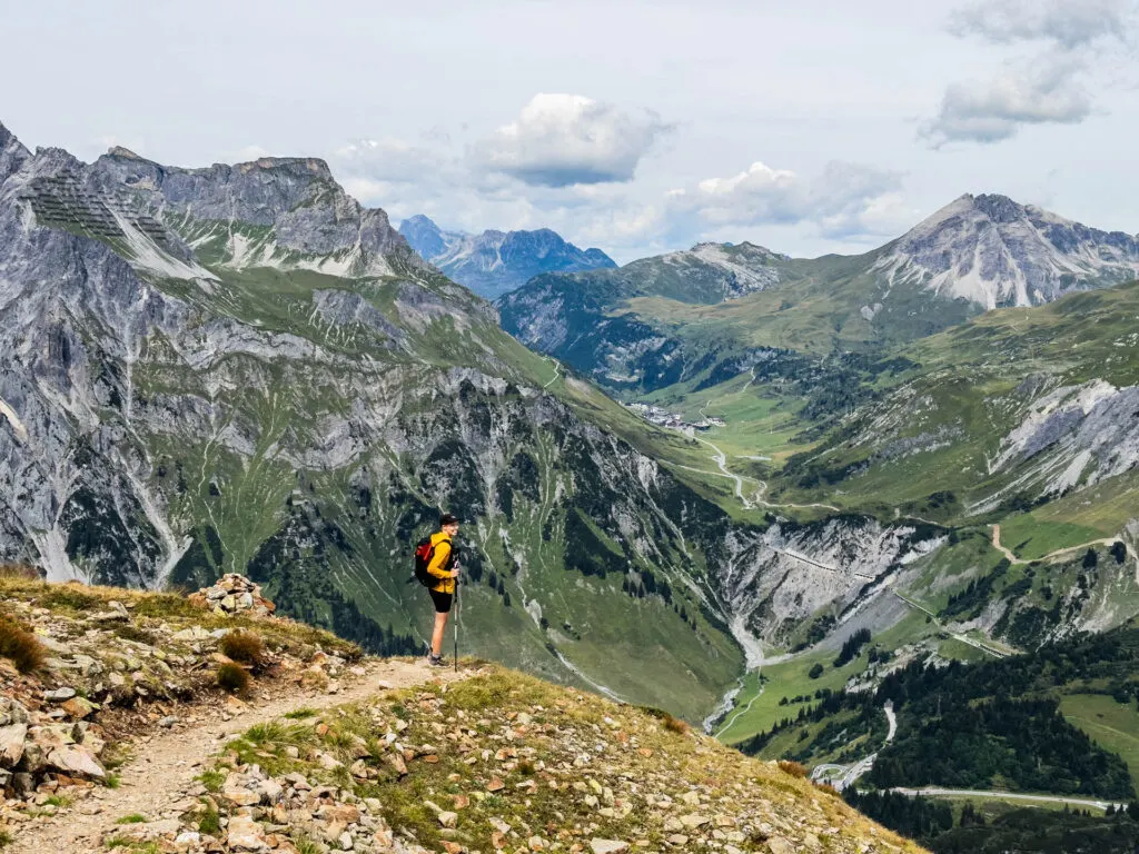 Hiking the Arlberg Trail in Austria.