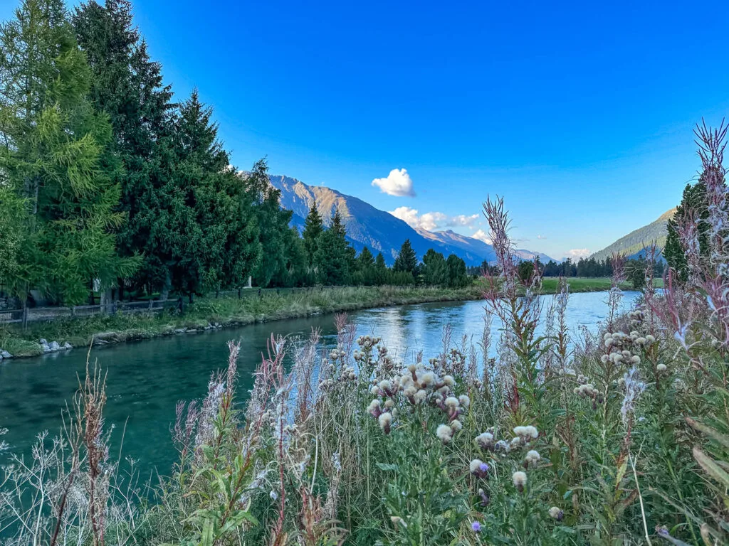 The river just outside Chesa Rosatch in Celerina.