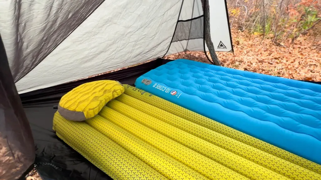 Two sleeping pads and still extra space inside the Durston Md-X 2 ultralight backpacking tent.