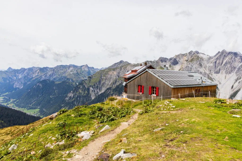 Kaltenberghütte mountain hut along the Arlberg Trail.
