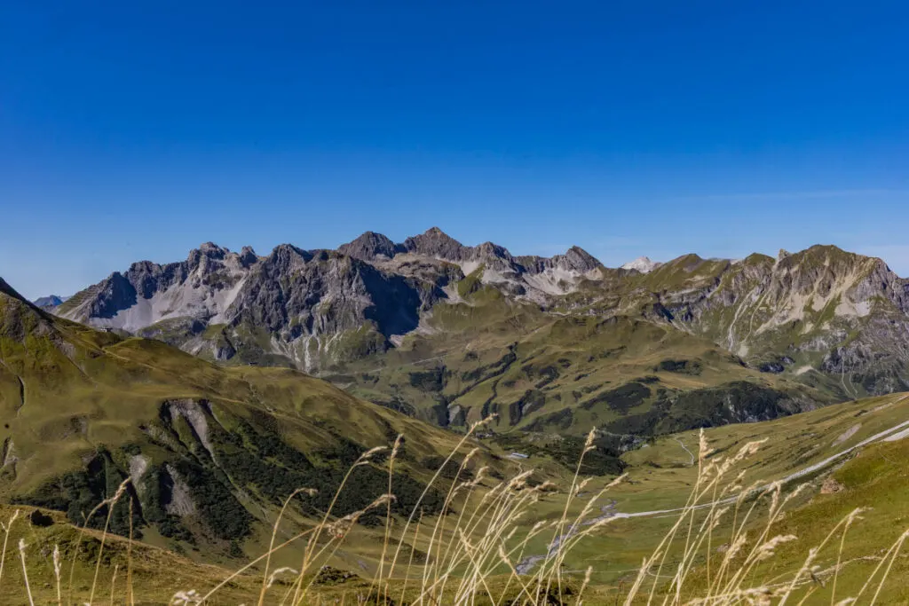 The Austrian Alps: Mountains on the Arlberg Trail in Austria.