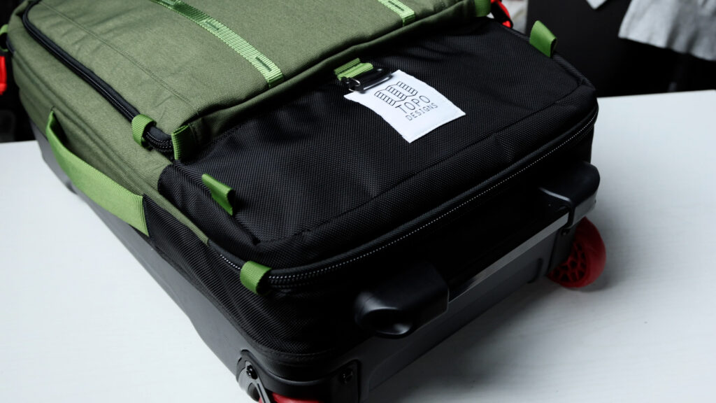 The front and bottom of the Topo Designs Global Travel Bag.