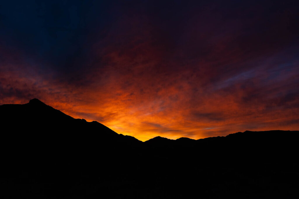 A fiery sunrise outside Valley of Fire State Park.