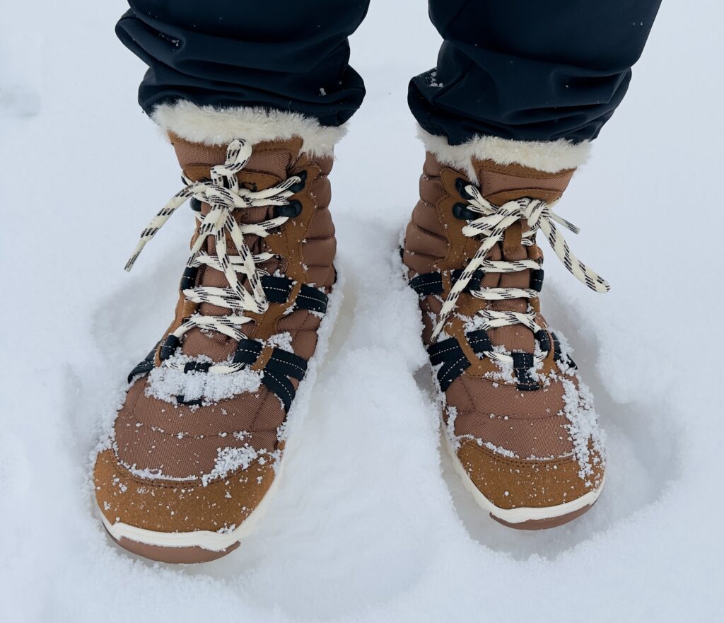 The Xero Shoes Alpine winter barefoot boots.