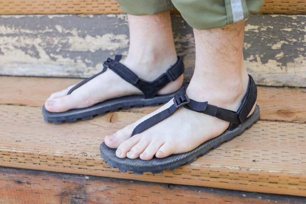 Shamma Elite barefoot hiking sandals.