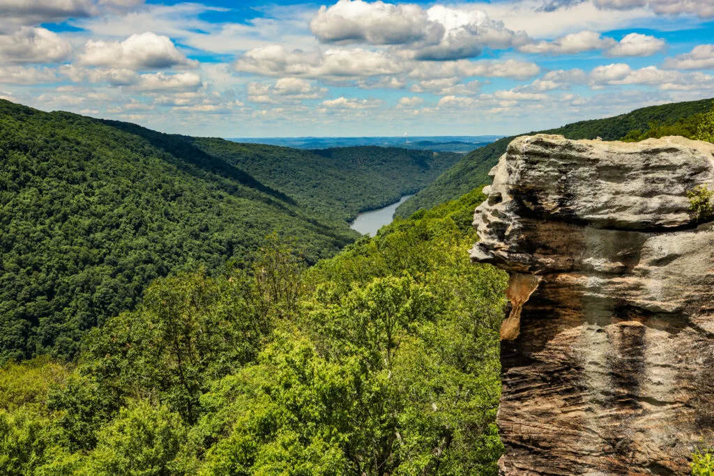 Cooper's Rock overlooking the Cheat River in Cooper's Rock State Forest.