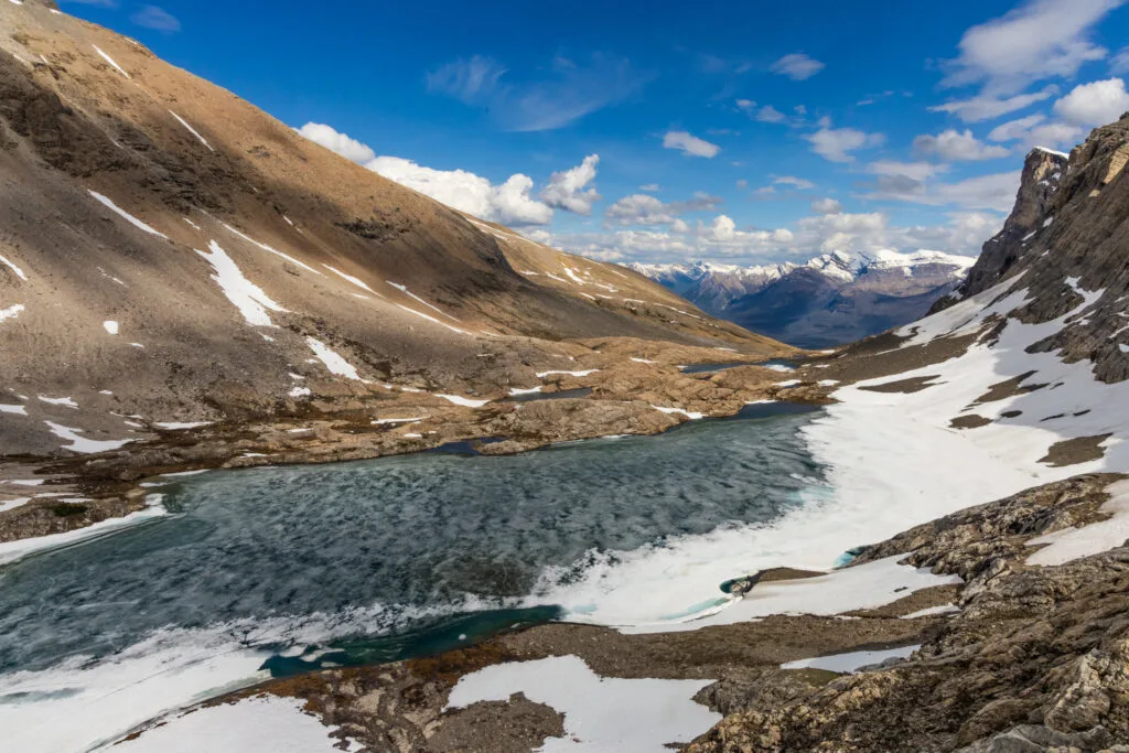 The Cline Tarns next to our base camp during the Heli-hiking adventure.