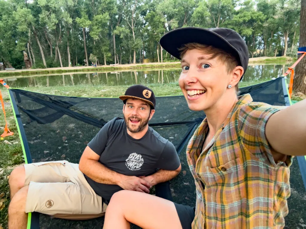 Enjoying the Tensile Trillium Mesh hammock.