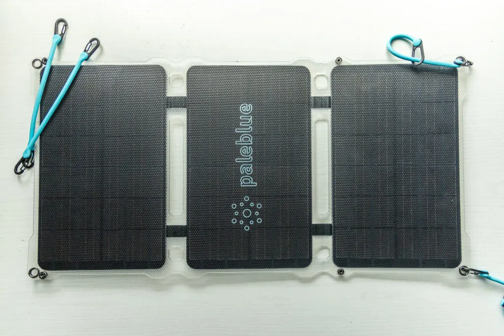 Pale Blue Portable solar panel.