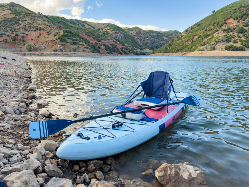 The Isle Switch Compact SUP in kayak mode.