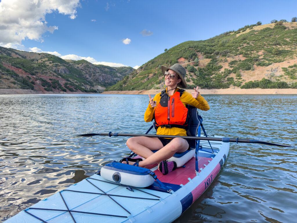 Smiling on the Switch Compact Inflatable SUB in kayak mode.