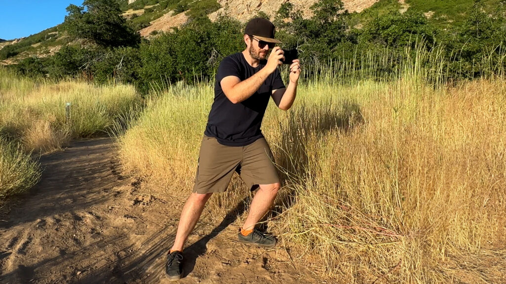 Lock your arms and use your legs for cinematic camera movement.