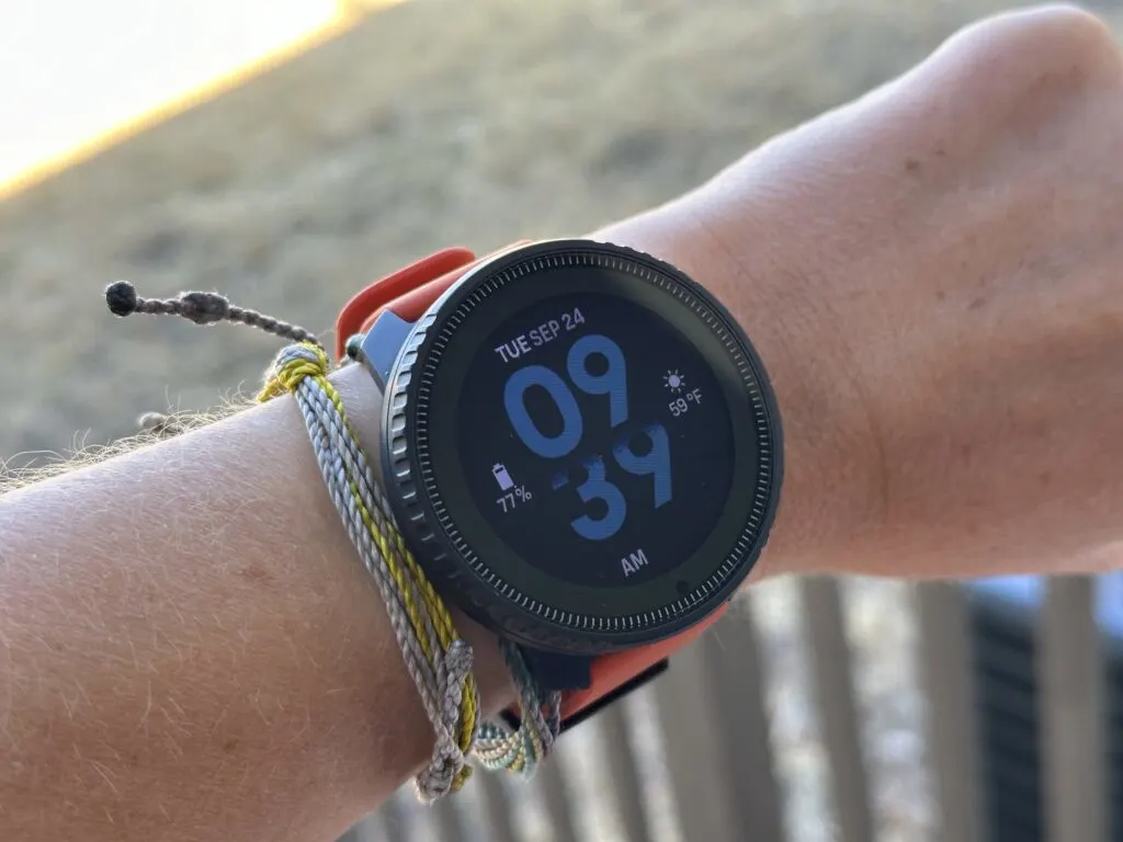 The Suunto Sonic on a small wrist.