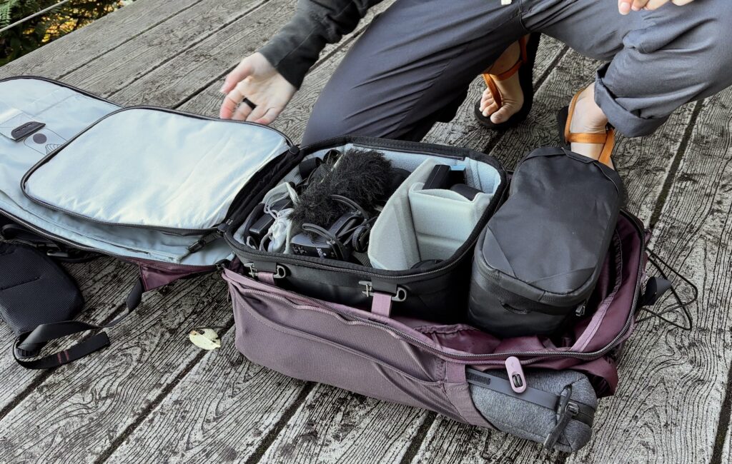 The Peak Design Outdoor 25L Backpack with camera cubes.