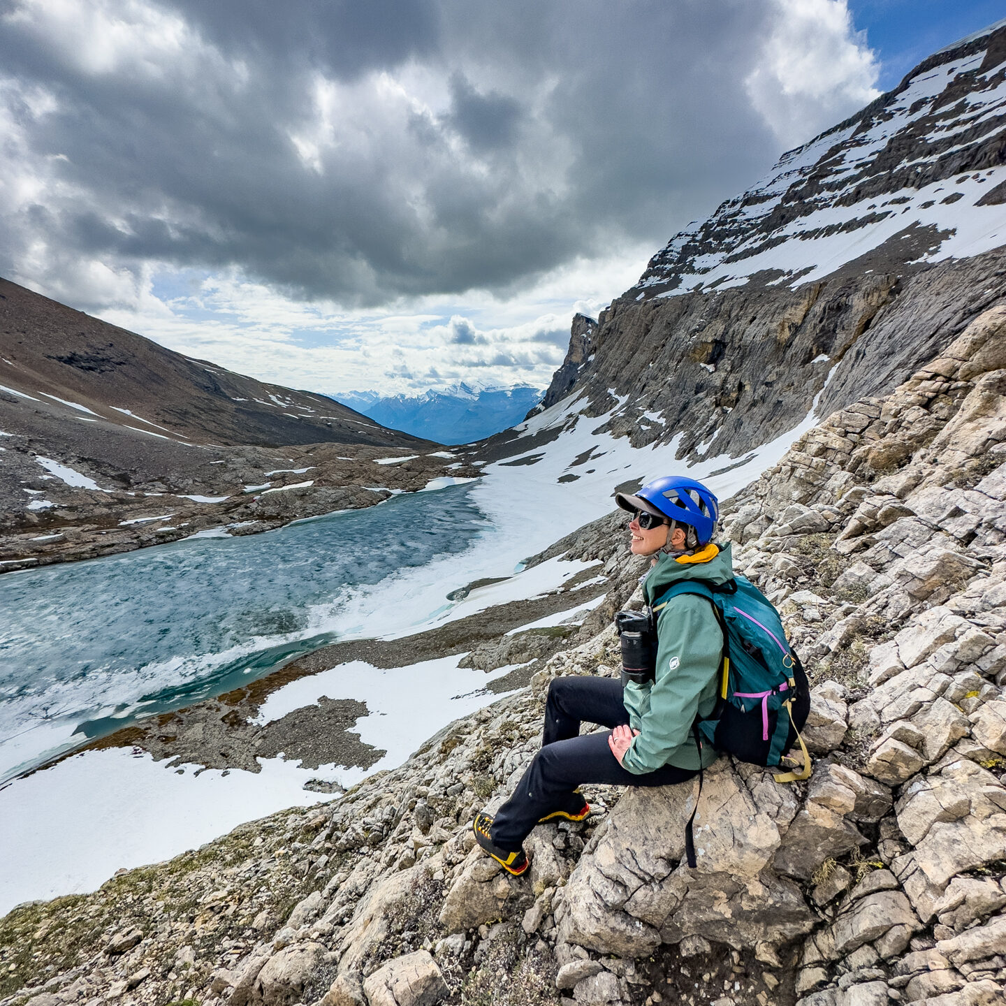 Mountaineering in the Canadian Rockies near Banff.