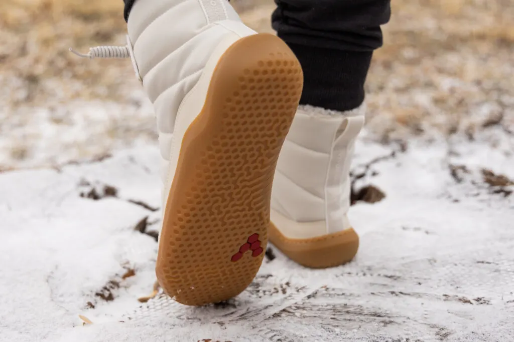 The fairly smooth sole of the Vivobarefoot Gobi Hiber boots.