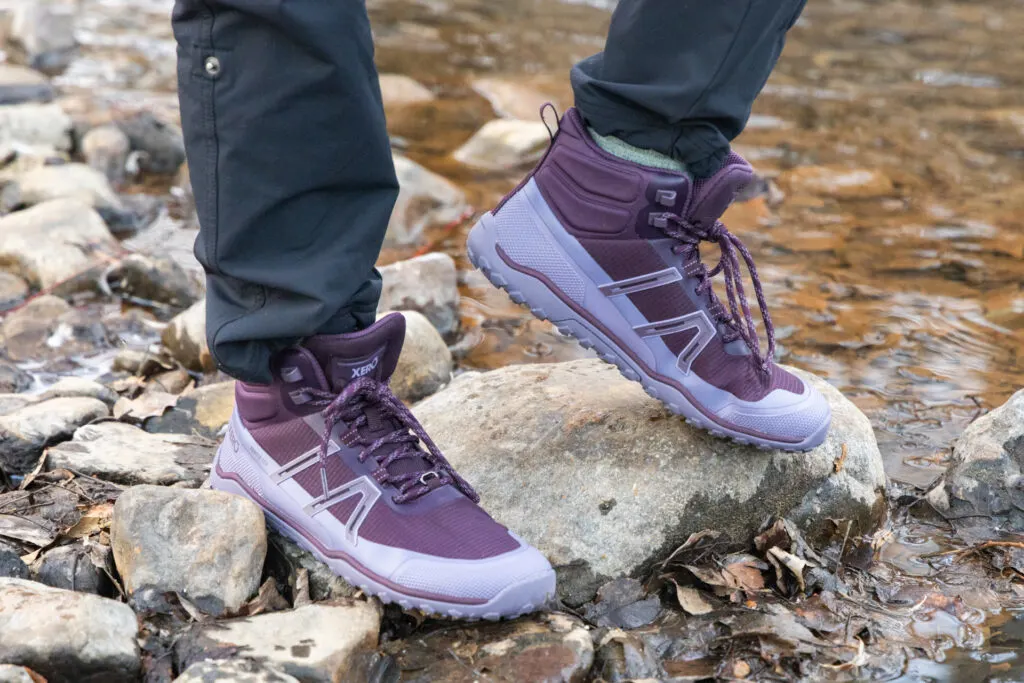 Xero Shoes Scrambler Trail Mid WP barefoot waterproof hiking boot.