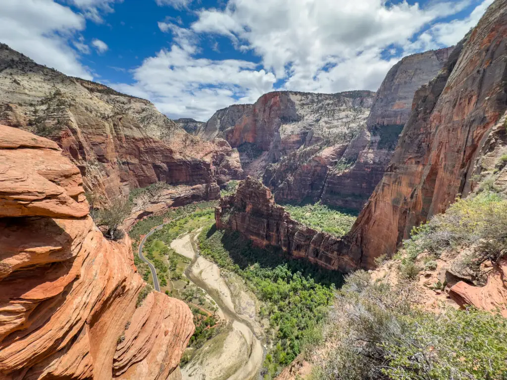 A view from halfway up Angel's Landing in Zion National Park.