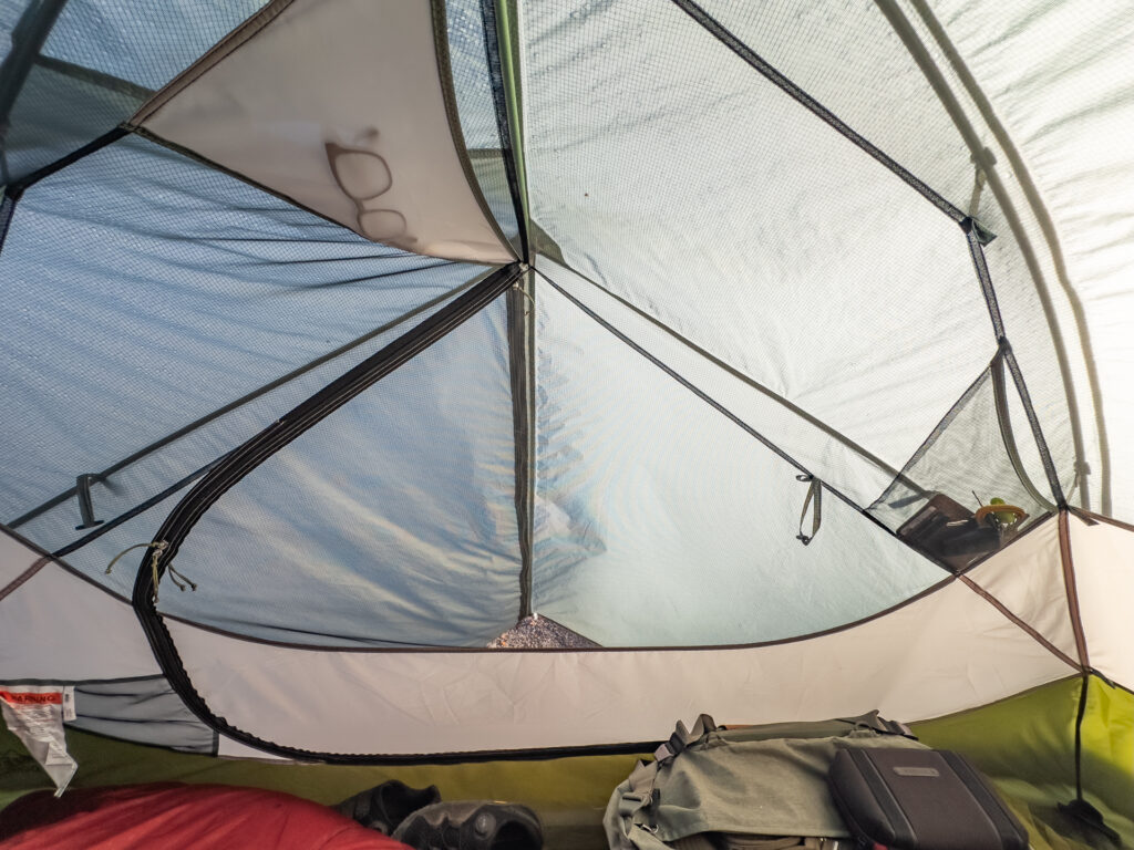 The interior of the REI Co-op Half Dome 3 tent.