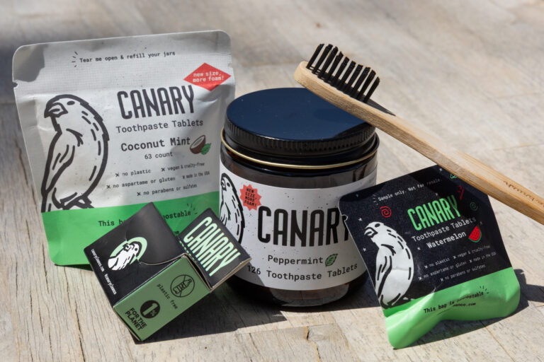 Canary toothpaste tabs are perfect for camping.