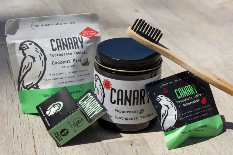 Canary toothpaste tabs are perfect for camping.