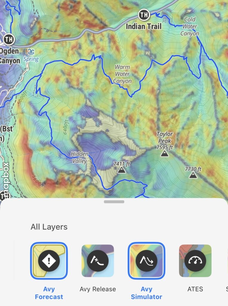 An image of the OnX Backcountry Avalanche Simulator.