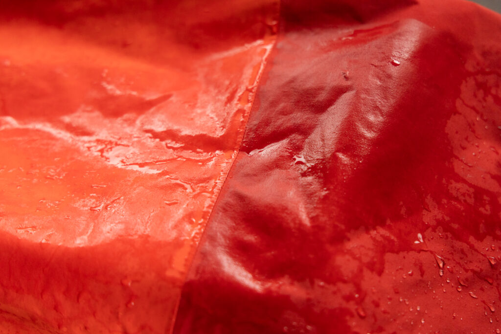 A wetted-out shell before washing with Tech Wash.