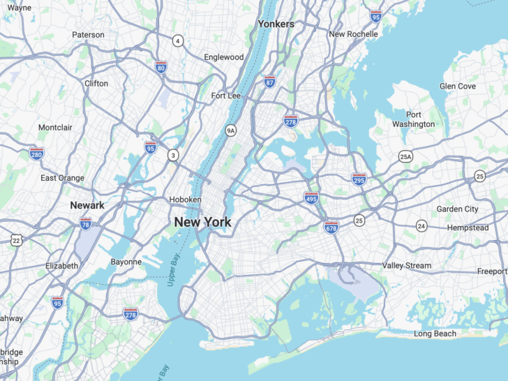 Google Maps image of NYC.