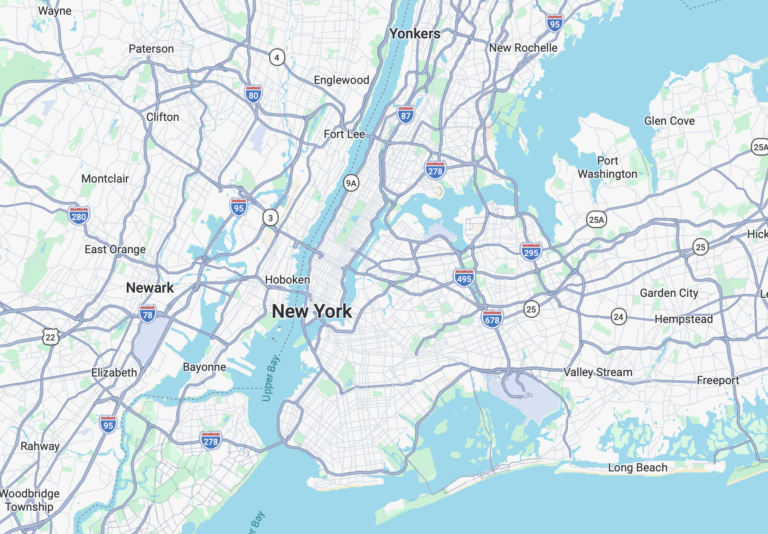 Google Maps image of NYC.