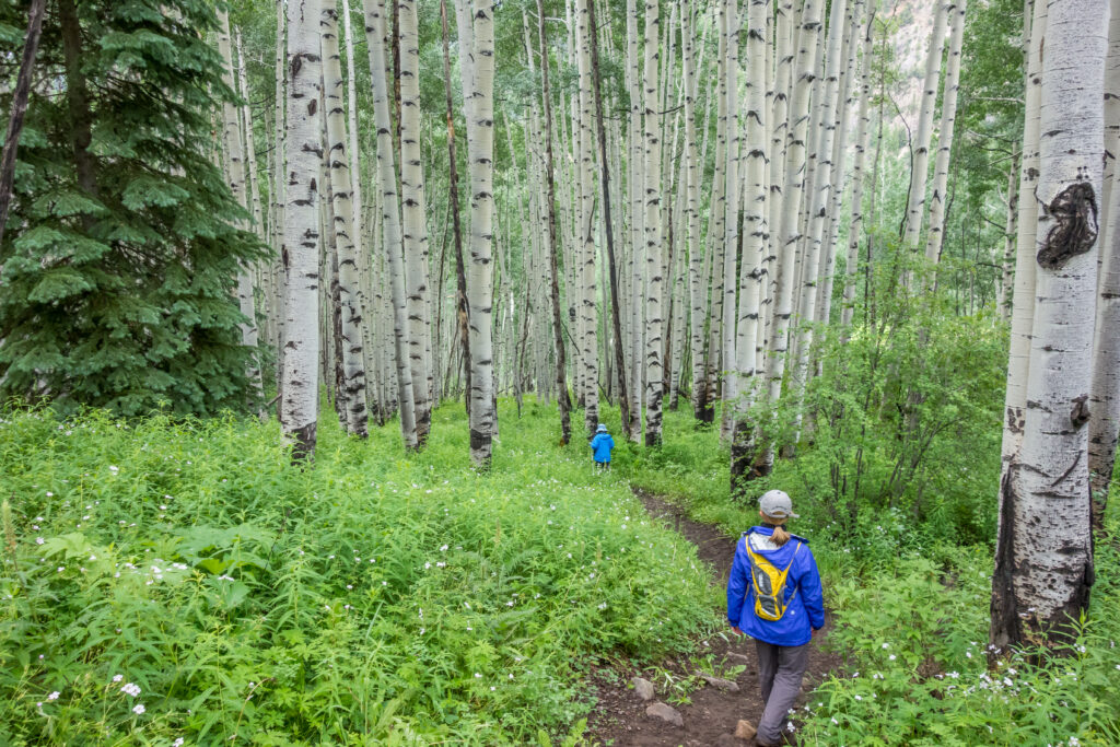 Hiking on the American Lake trail in Aspen, Colorado.